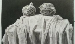 素描吃瓜人画画,捕捉夏日闲适时光的瞬间